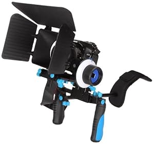 Pro Steady DSLR Complete Movie Rig with Shoulder Mount and Follow Focus System and a Matte Box Shading Card for Canon EOS Rebel T4i/T3/T3i/T2i/T1i/EOS 1D MARK III/1D MARK IV/1DS MARK II/5D/7D/20D/30D/40D/50D/60D/XS/Xsi/Xti SLR/Video Cameras
