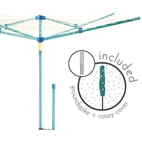 Solid Steel 4 Arm Outdoor Clothes Dryer, 131'