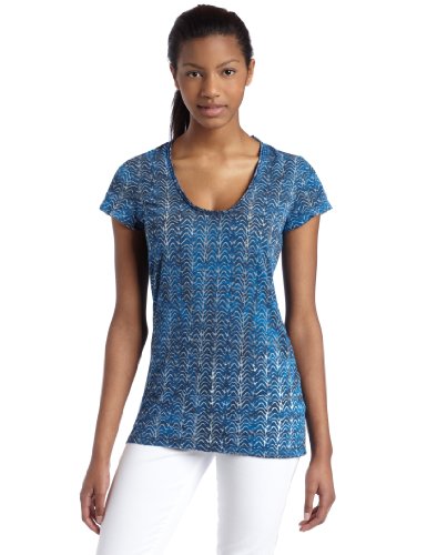Calvin Klein Jeans Womens Zebra Tie Dye Tee, Deep Ocean, Large