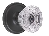 Nostalgic Warehouse BN10-CLACRY-OB Classic Rosette with Crystal Knob Passage, Oil Rubbed Bronze
