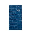 2012 Pocket Agenda Datebook, Genuine Crocodile Embossed Leather, 6" , Blue