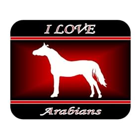 I Love "Arabian" Horses Mouse Pad - Red Design