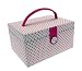 Button It Medium White & Pink Polka Dot Sewing Box
