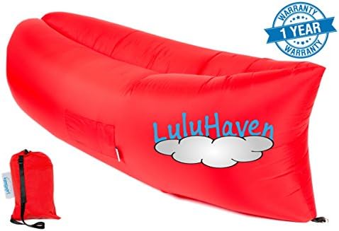 Luluhaven Red Inflatable Lounger,This Beach Camping And Hiking Air Lounger Is SUPER COMFY And SUPER LIGHT.This Laybag Air Hammock Lounge Banana Chair Air Sofa Airbag INFLATES EASILY IN SECONDS.