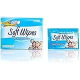 Soft Wipes - Flushable, Moist, 20 Individually Wrapped Singles Wipes for Travel & people on the go