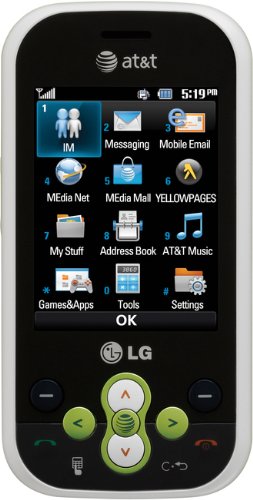 LG Neon GT365 Phone, White/Green (AT&T)