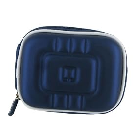 rooCASE (Med EVA Dark Blue) Hard Shell Case with Memory Foam for RCA EZ207 Small Wonder Digital Camcorder White