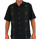 Tommy Bahama 100% Silk Mandala Bay Camp Shirt Black TB34020-Black