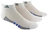 adidas Men's Superlite CC 3-Pack Low Cut Sock, White/Granit Grey/Signal Blue, Shoe Size 6-12