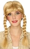 Blond Country Girl Pigtail Braided Cowgirl Costume Wig Adult