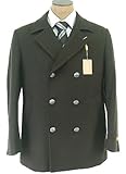 Tallia Mens Solid Olive Wool Peacoat Jacket Size- XXL