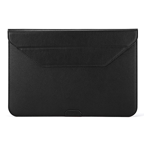 Plemo MacBook Air 13 inch Case Sleeve, Ultrathin Leather wallet Sleeve case for MacBook Air 13.3-inch, Carrying bag with stand, Black