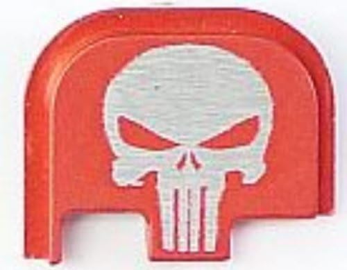 FOR GLOCK G42, REAR SLIDE COVER PLATE, PUNISHER, RED
