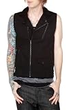 RUDE Black Zip Moto Vest