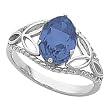 14K White Gold Iolite Ring