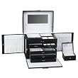 Black Leather Jewelry Box w/ Travel Case