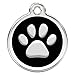 CNATTAGS Personalized Designers Round Paw Pet ID Tag Dog Tag Cat Tag (Black)