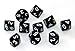 Chessex Dice Sets: Opaque Black with White - Ten Sided Die d10 Set (10)