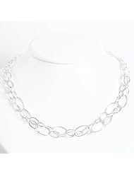 Sterling Silver Fancy Oval Link Necklace - 18 Inch