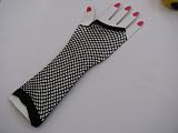 Pair of Long elbow length Goth Stretchy Net Fingerless Gloves ,Available in 9 colours ,Brand new in bag .