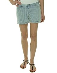 Apparel: HUE The Original Jeans Shorts Stretch Pinstripe Cambray Blue (Large)