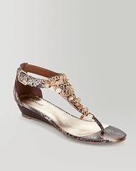 Sammy Medallion T-Strap Wedge Sandal