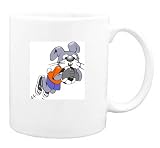 Mug with soccer, jumping, catching, goalie, bunny, rabbit, animal