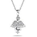 10k Choice of White or Yellow Gold Diamond Guardian Angel Pendant (1/8 cttw, I-J Color, I2-I3 Clarity)