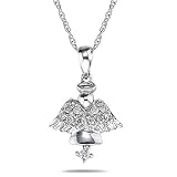 10k Choice of White or Yellow Gold Diamond Guardian Angel Pendant (1 8 cttw, I-J Color, I2-I3...