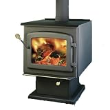 Flame 93352 Black NXT NXT-I High Efficiency E.P.A Pedestal Wood Burning Stove with 6 Flue Diameter