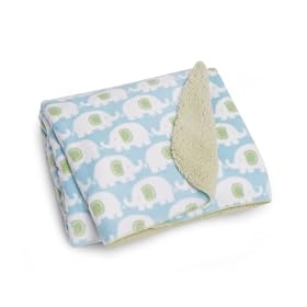 Carter's Velour Sherpa Blanket, ElephantsCarter's Velour Sherpa Blanket