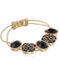 Napier "Giftable" Gold-Tone, Topaz Slider Boxed Bracelet, 7"