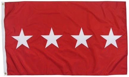 U.S. Army 4-Star General Indoor Outdoor Appliqued Nylon Flag Grommets 3' X 5'