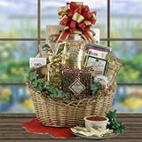 People Sweets & Kitty Treats Cat & Owner Gift Basket : Basket Theme CHRISTMAS : Bow Style Elegant Hand Tied Bow