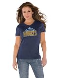 Denver Nuggets Navy Women's Primary Logo Tri Blend V Neck T-Shirt- by Alyssa Milano