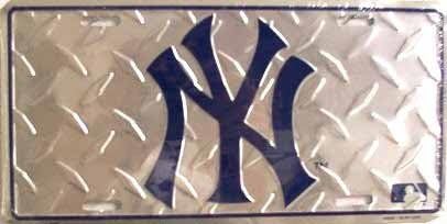 New York Yankees Diamond Metal License Plate