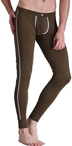 Wangjiang Men's Low Rise Cotton Long Johns Thermal Legging Pants (US Size L/China Size XL, Coffer)