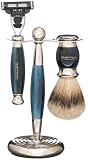 Truefitt & Hill Edwardian Blue Horn 3 Piece Shave Set