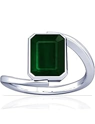 Platinum Emerald Cut Emerald Womens Astrological Ring (GIA Certificate)