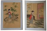 Vintage Silk Paintings of Chinese Ladies