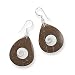 Coconut Shell With Shell Inlay French Wire Silver Earrings