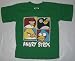 Angry Birds Faces Tee T-shirt Child Sized Green (Large 6-7)