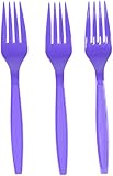 Amscan Big Party Pack 100 Count Mid Weight Plastic Forks, Purple