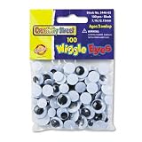 School Smart Round Wiggle Eyes - Assorted Sizes - White with Black Pupils - Pack of 100