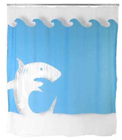 Image of Jaws Horror Movie Joke Novelty Gag Shower Curtain Bath New