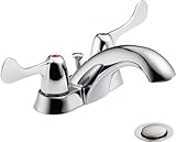 IMAGE OF Delta Commercial 2529LF-HDM Classic Commercial Centerset Blade Metal Pop Up, Chrome