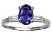 1.18 cts Genuine Iolite and Diamond Engagement Ring - 14kt White or Yellow Gold