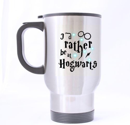 I'd Rather Be At Hogwarts Harry Potter- Funny Travel Mug 14oz Coffee Mugs or Tea Cup Cool Birthday/christmas Gifts for Men,women,him,boys and Girls