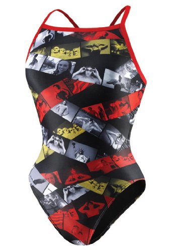 Speedo Photo Reel Super Back Female Black/Red 26
