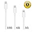 [Apple MFI Certified] Scable(TM) 3 Pack 8 Pin Lightning to USB Sync and Charging Cable Connector with Authentication Chip Ensures Fast Charging and No Annoying Error Messages (White)